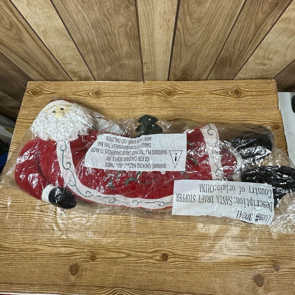 Santa Clause Door Draft Stopper Fleece Plush Weighted 34”